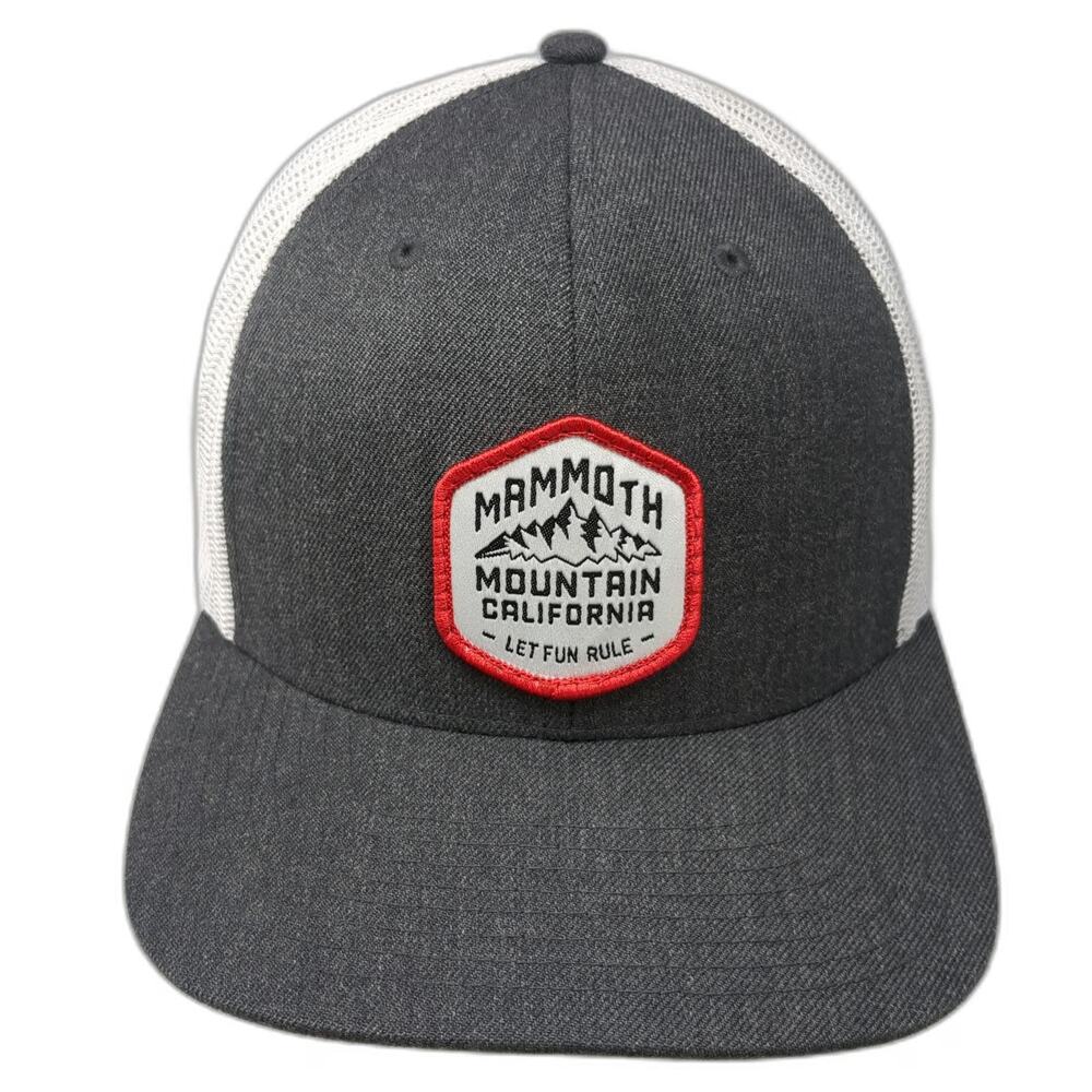 Mammoth Mountain Trucker Hat Gray White Red One Size California Ski Snapback